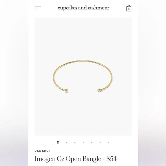 Cupcakes & Cashmere Imogen Cz Open Bangle Bracelet - Picture 2 of 6